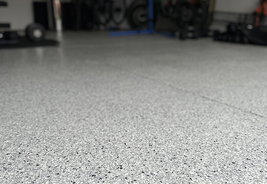 Epoxy coated garage floor
