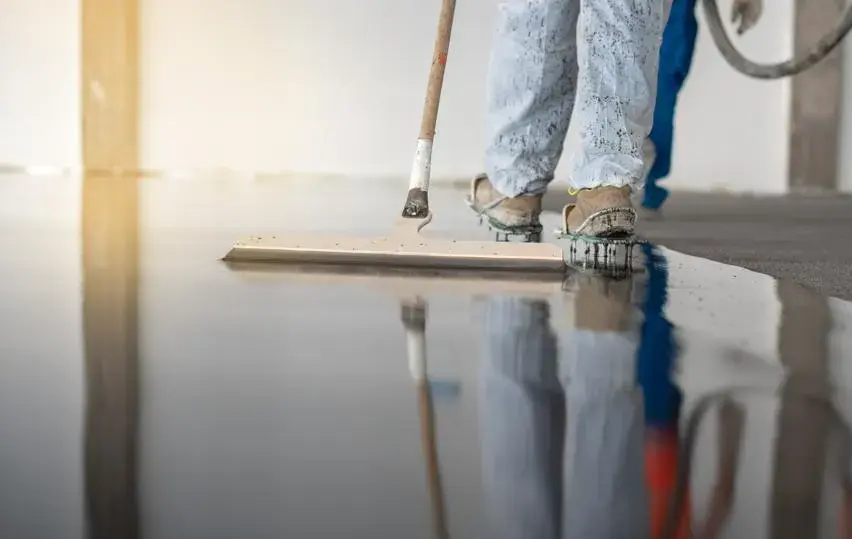 epoxy application on a garage floor