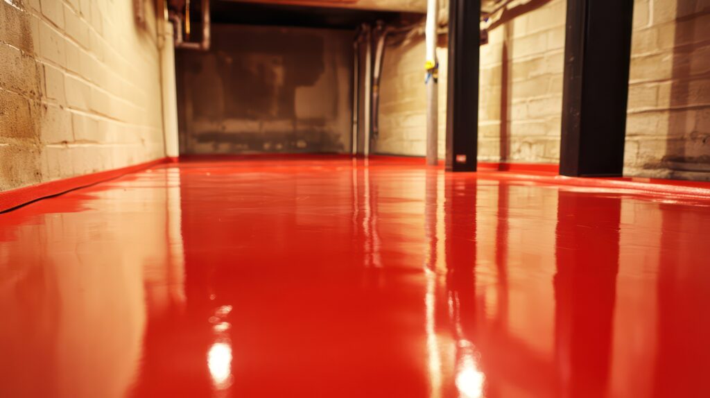 red epoxy basement floor