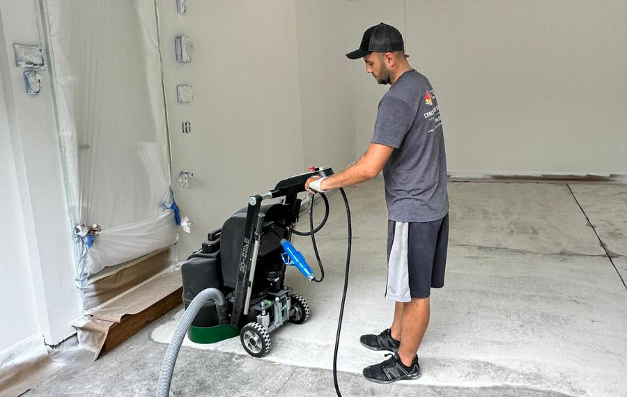 Professional concrete floor coating installation in Niles, Illinois