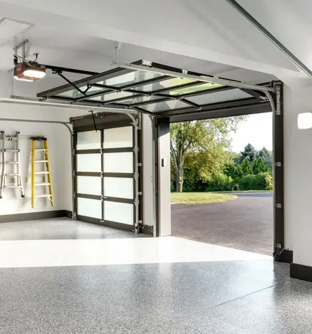 fresh epoxy coat on garage floor