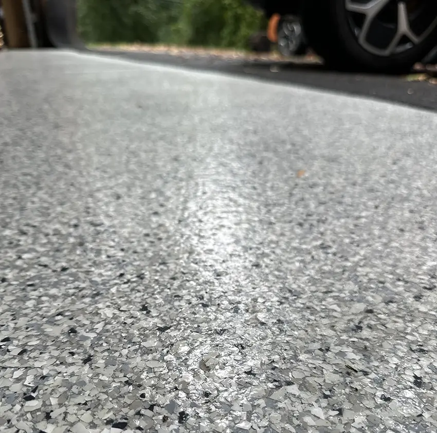 Polyurea coated garage floor in Niles, IL