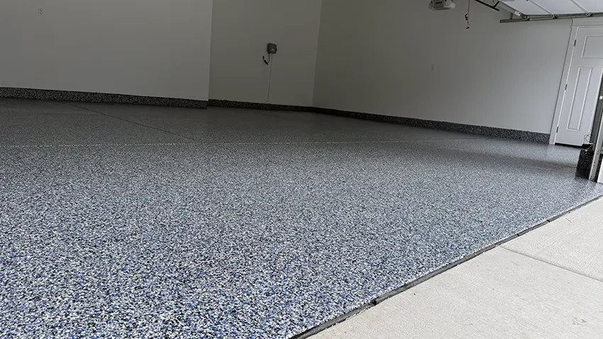 Finished polyurea metallic garage floor, Mundelein IL